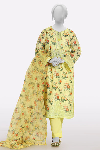 Yellow Embroidered 3PC From Sohaye By Diners