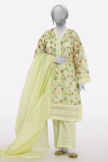 Yellow Embroidered 3PC From Sohaye By Diners