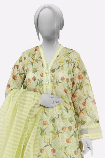 Yellow Embroidered 3PC From Sohaye By Diners