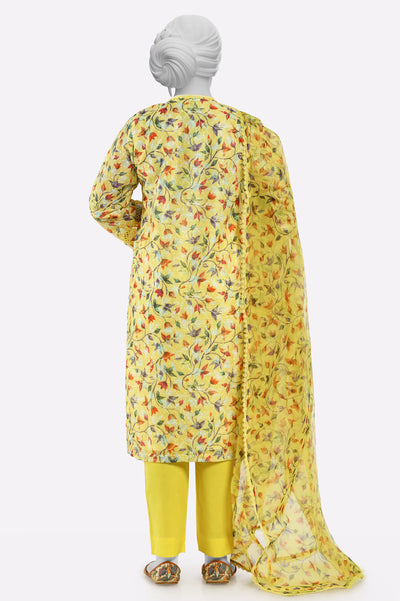 Yellow Printed 3PC From Sohaye By Diners