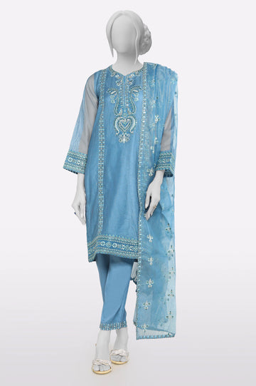Blue Embroidered 3PC From Sohaye By Diners