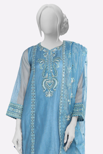 Blue Embroidered 3PC From Sohaye By Diners
