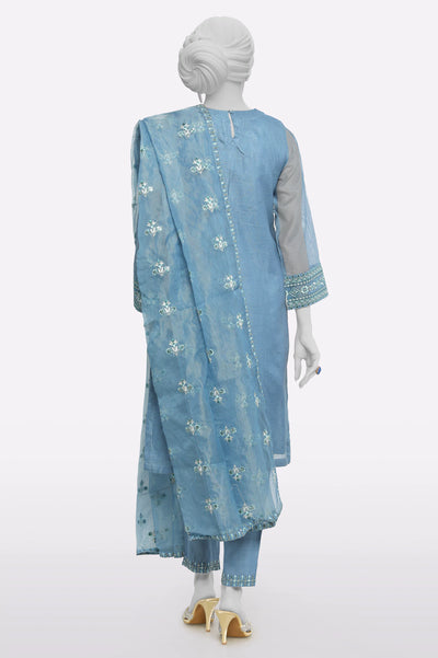 Blue Embroidered 3PC From Sohaye By Diners