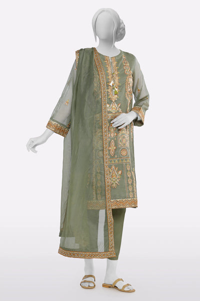 Sea Green Embroidered 3PC From Sohaye By Diners