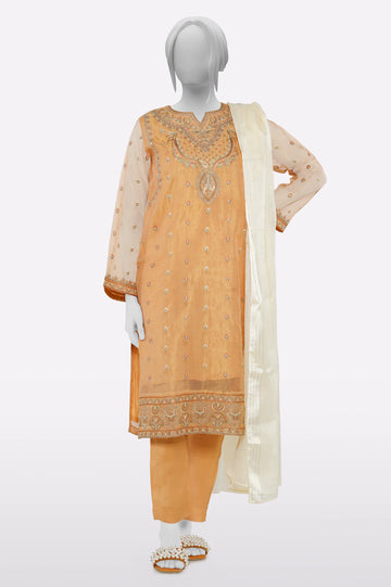 Peach Embroidered 3PC From Sohaye By Diners