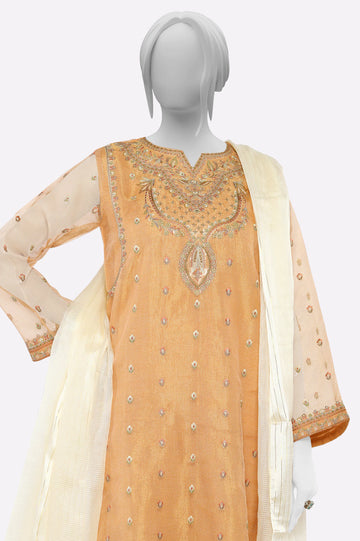 Peach Embroidered 3PC From Sohaye By Diners