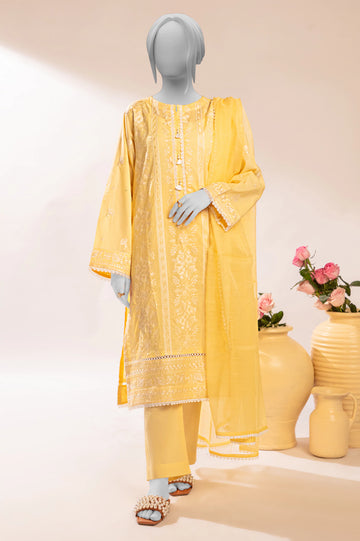 Yellow Embroidered 3PC From Sohaye By Diners