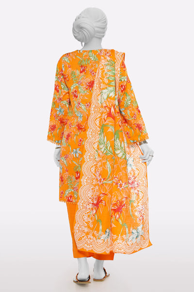 Orange Printed 3PC From Sohaye By Diners