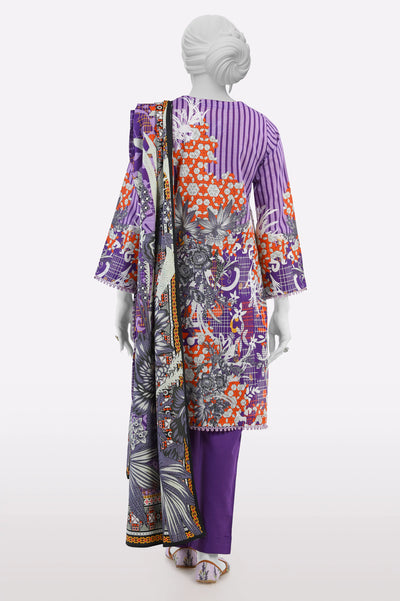 Purple Printed 3PC From Sohaye By Diners
