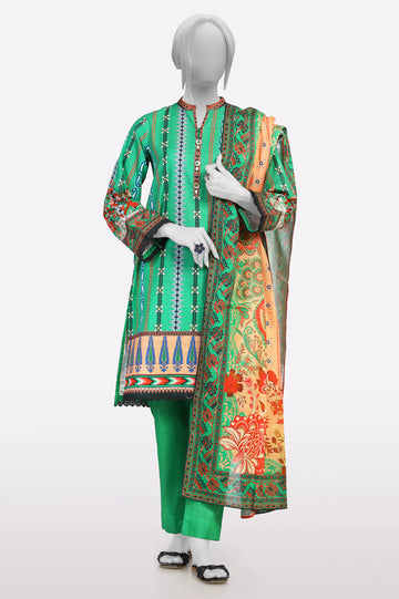 Green Printed 3PC From Sohaye By Diners