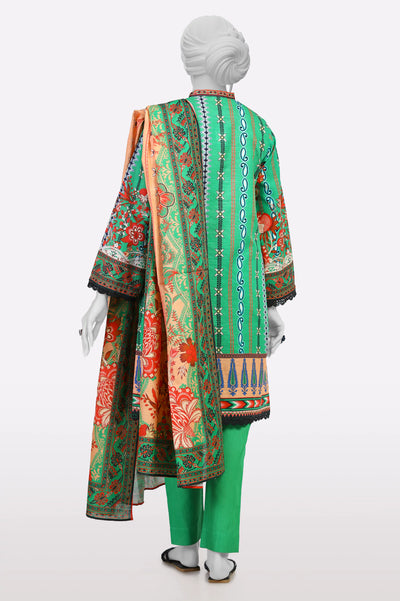 Green Printed 3PC From Sohaye By Diners