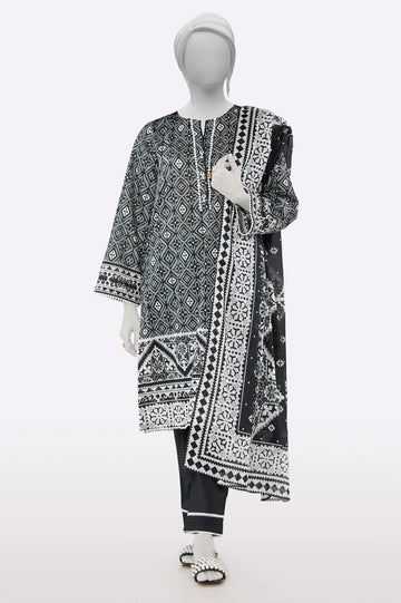 Black Printed 3PC From Sohaye By Diners