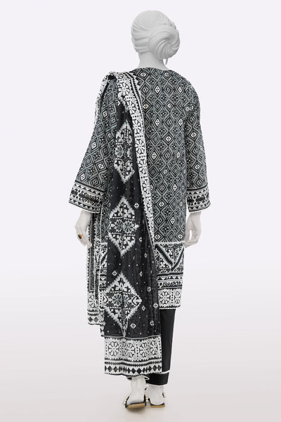 Black Printed 3PC From Sohaye By Diners