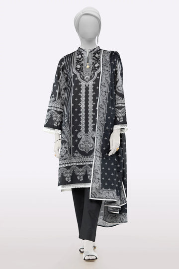Black Printed 3PC From Sohaye By Diners