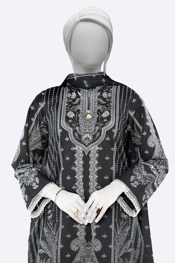 Black Printed 3PC From Sohaye By Diners