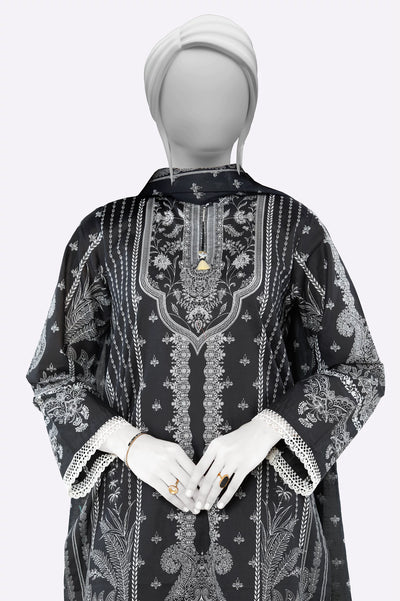 Black Printed 3PC From Sohaye By Diners