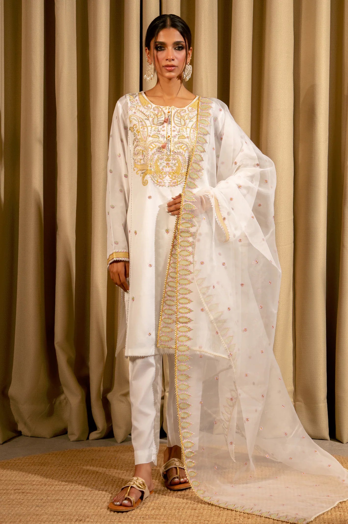 White Embroidered 3PC From Sohaye By Diners