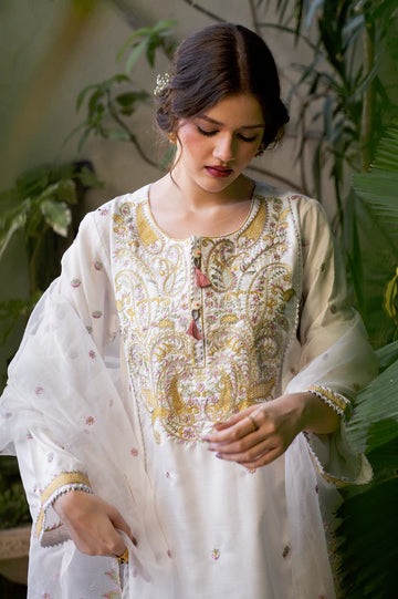 White Embroidered 3PC