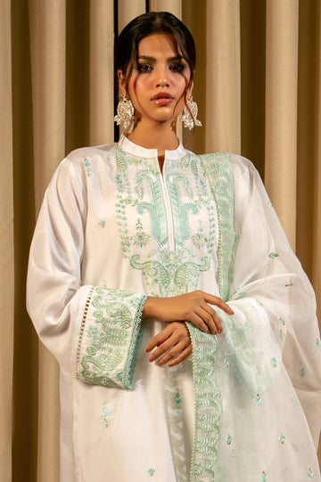 White Embroidered 3PC