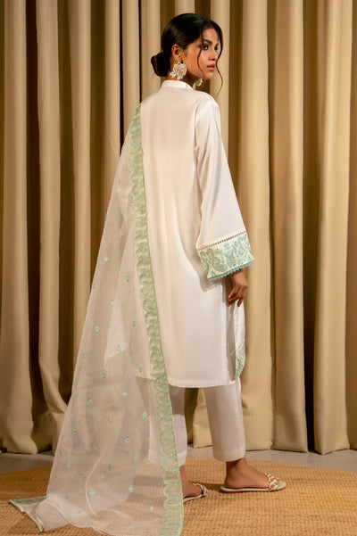 White Embroidered 3PC From Sohaye By Diners