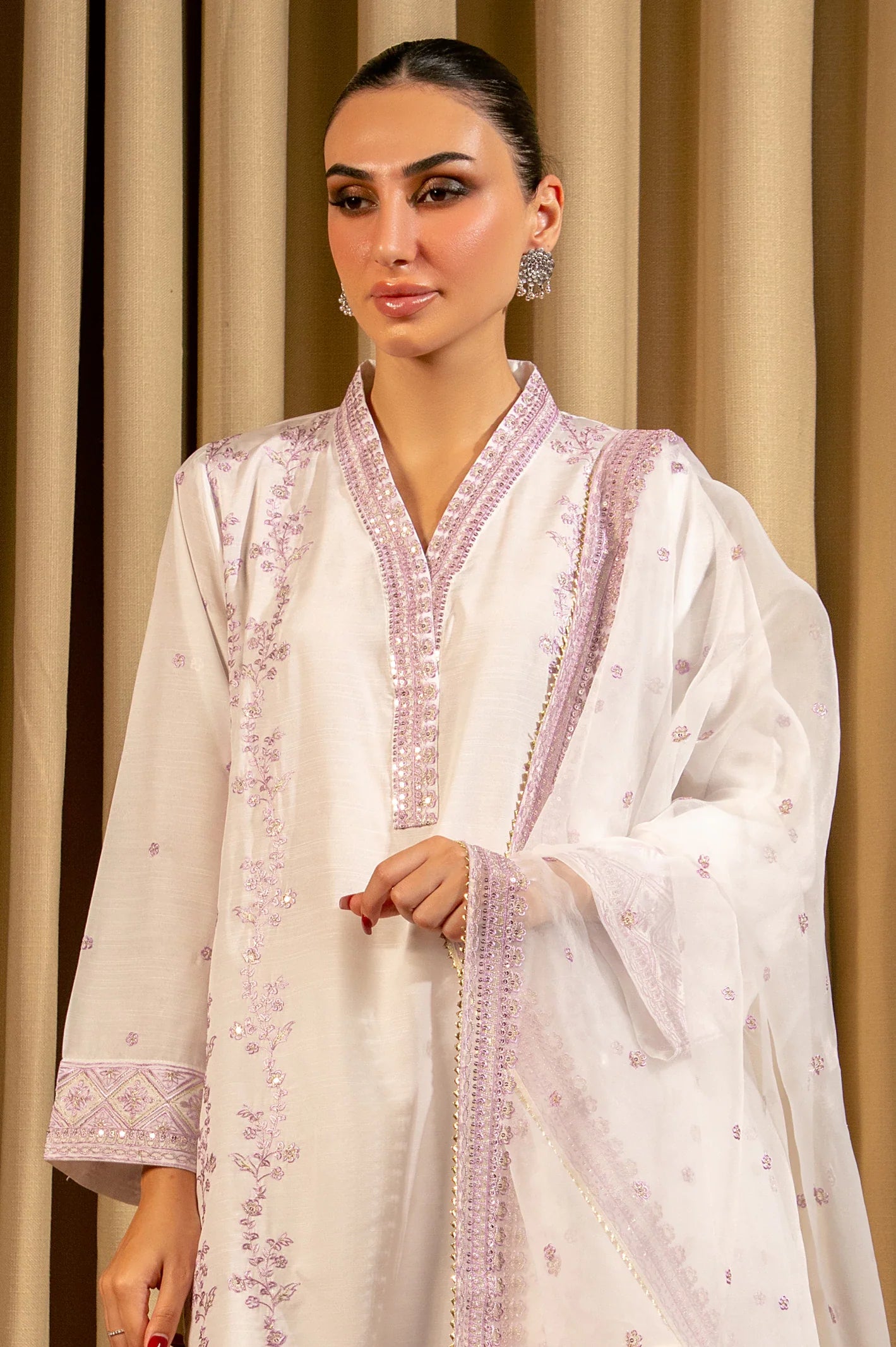 White Embroidered 3PC From Sohaye By Diners