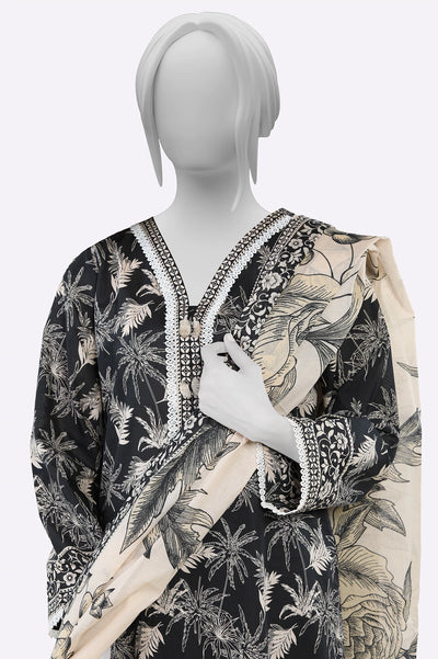 Black Printed 3PC From Sohaye By Diners