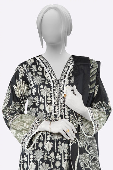 Black Printed 3PC From Sohaye By Diners