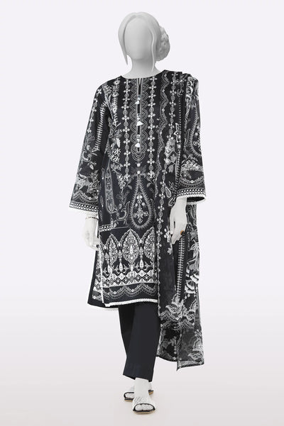 Black Printed 3PC From Sohaye By Diners