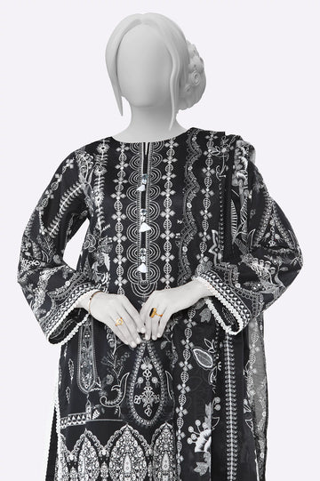 Black Printed 3PC From Sohaye By Diners