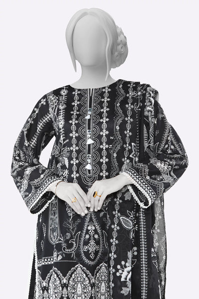 Black Printed 3PC From Sohaye By Diners