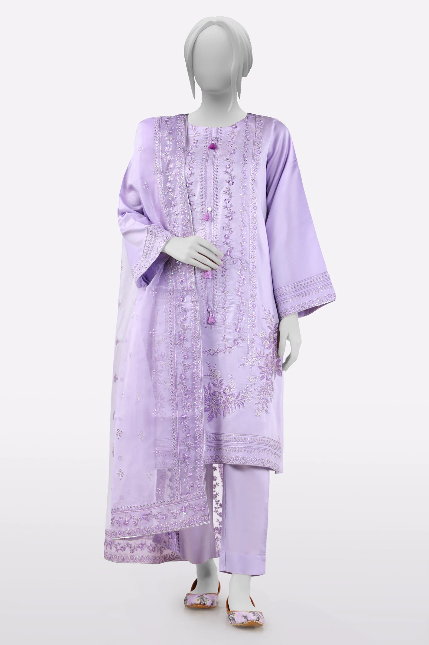 Lilac Embroidered 3PC From Sohaye By Diners