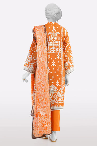Orange Printed 3PC From Sohaye By Diners