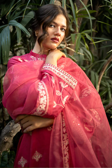 Red Embroidered 3PC