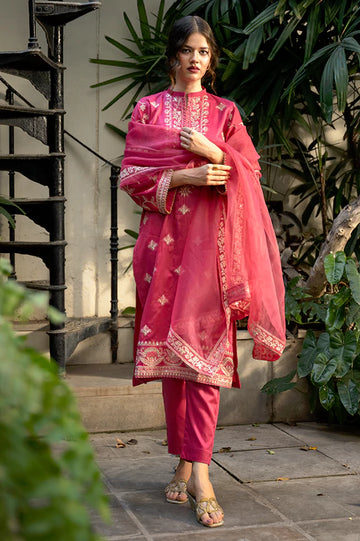 Red Embroidered 3PC