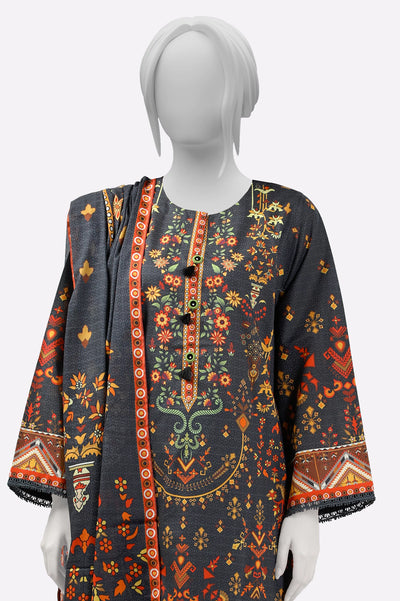 Black Printed 3PC From Sohaye By Diners