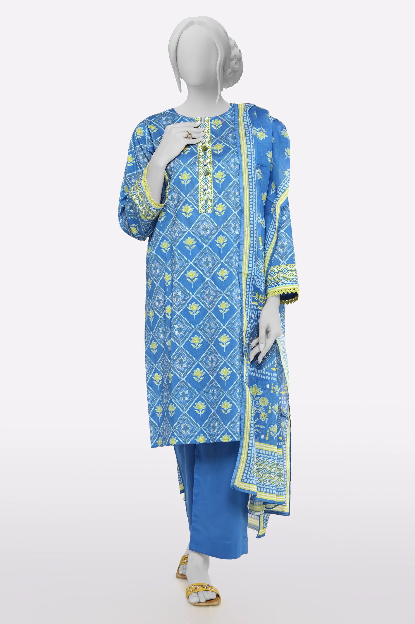 Blue Printed 3PC From Sohaye By Diners