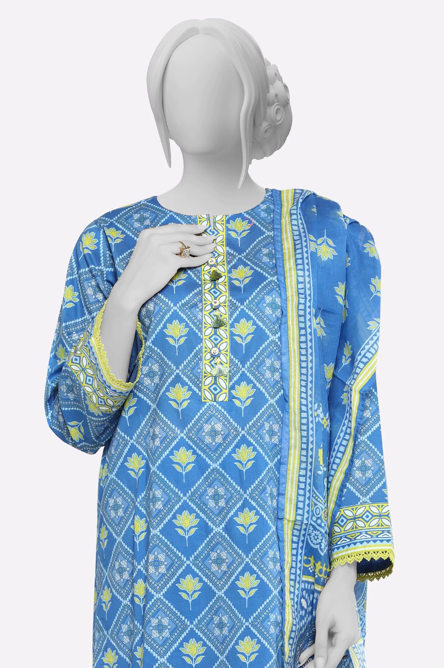 Blue Printed 3PC From Sohaye By Diners