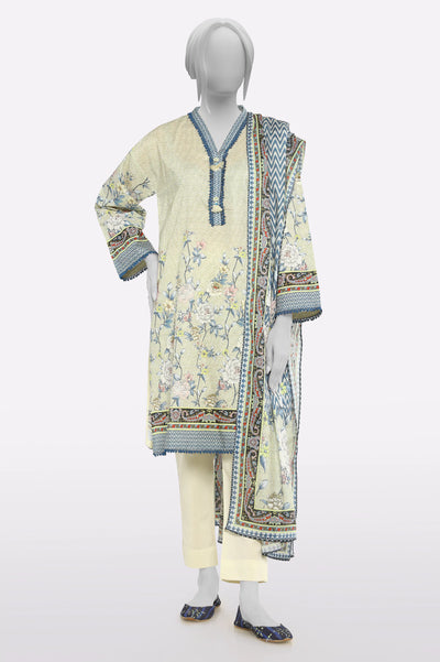 Cream Printed 3PC From Sohaye By Diners