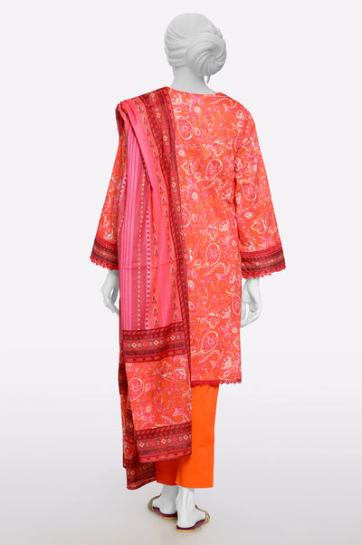 Orange Printed 3PC From Sohaye By Diners