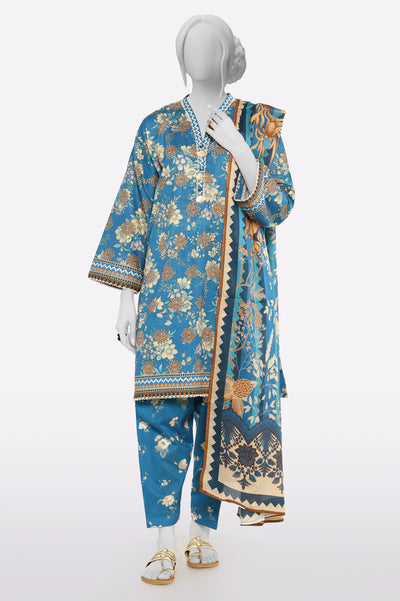 Blue Printed 3PC From Sohaye By Diners