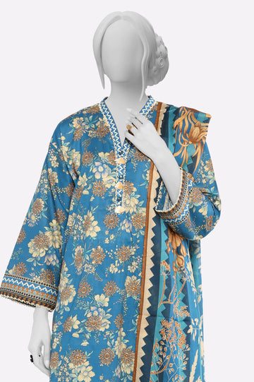 Blue Printed 3PC From Sohaye By Diners