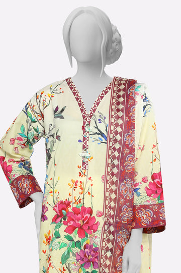 Cream Printed 3PC From Sohaye By Diners