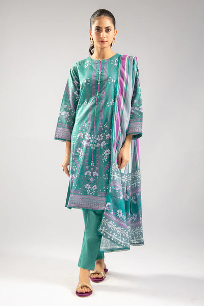 Green Printed 3PC From Sohaye By Diners