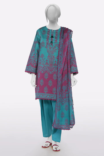 Green Printed 3PC From Sohaye By Diners