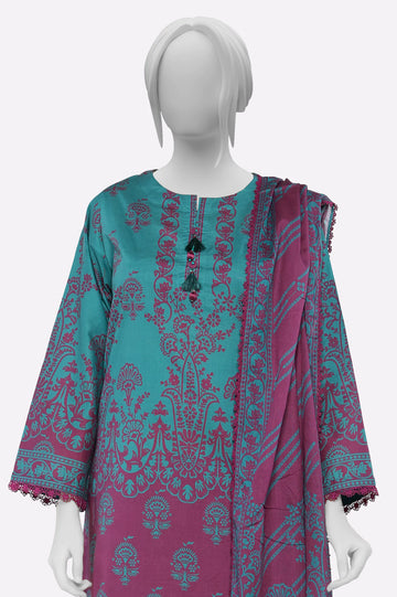 Green Printed 3PC From Sohaye By Diners