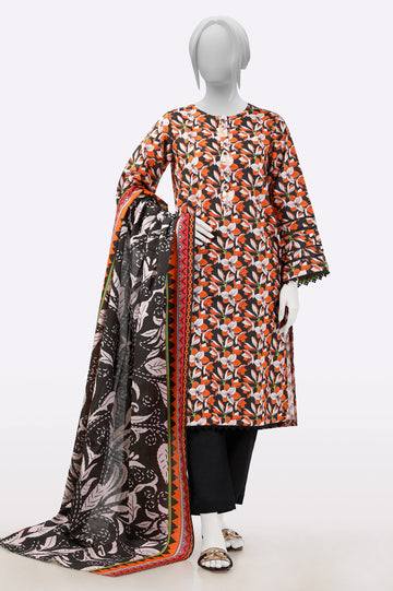 Orange Printed 3PC From Sohaye By Diners