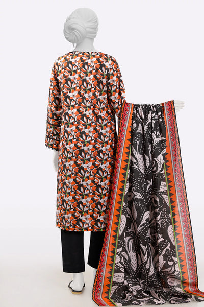 Orange Printed 3PC From Sohaye By Diners