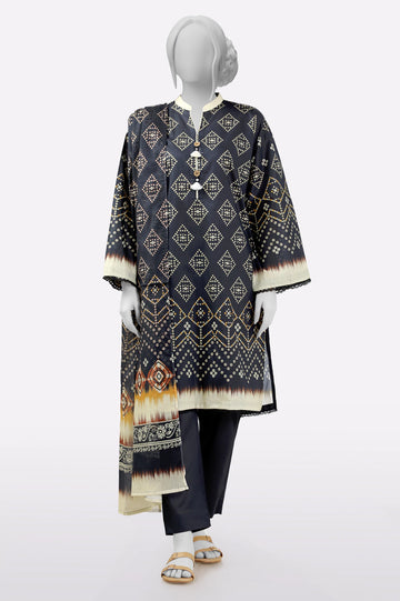 Black Printed 3PC From Sohaye By Diners