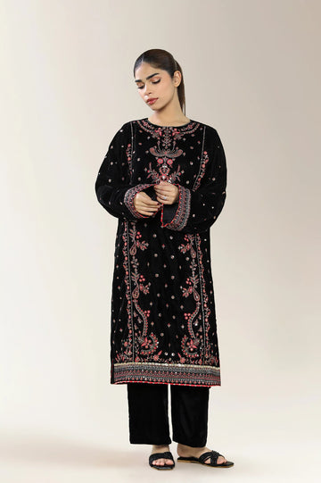 Embroidered Velvet Black 2PC