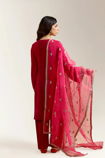 Pink Embroidered 3PC
